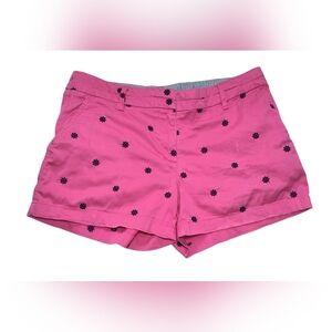 British Khaki Pink Nautical Preppy Yacht Shorts with Embroidered Helm Wheel 10